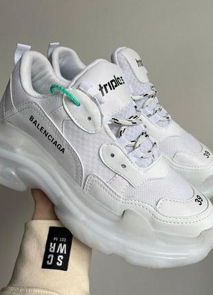 Balenciaga triple s clear sole white v22 фото