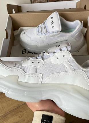 Balenciaga triple s clear sole white v26 фото