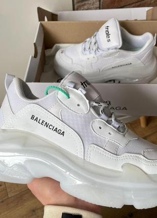 Balenciaga triple s clear sole white v23 фото