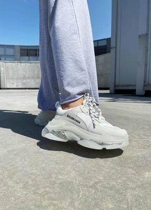 Balenciaga triple s clear sole all white1 фото