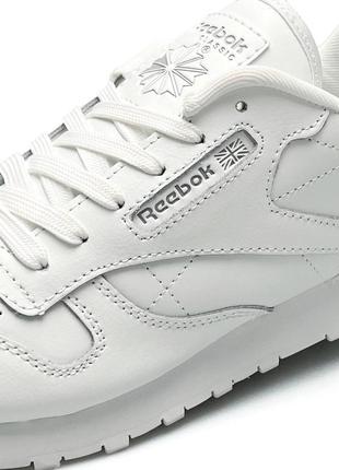 Reebok classic leather all white9 фото