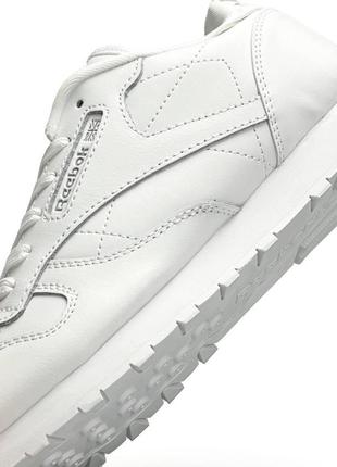 Reebok classic leather all white8 фото