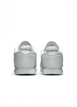 Reebok classic leather all white5 фото