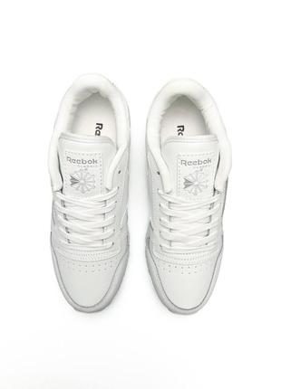 Reebok classic leather all white6 фото