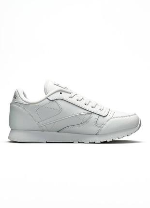 Reebok classic leather all white4 фото