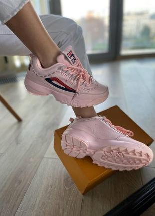 Fila disruptor taped logo pink4 фото