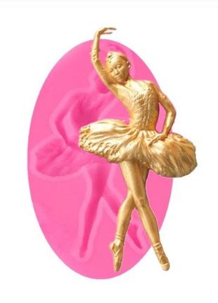 Молд силиконовый балерина 100 на 55 мм розовый1 фото