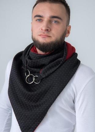 Шарф-бактус "эдинбург", шарф-снуд, большой мужской шарф, теплый мужской шарф, подарок мужчине