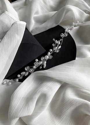 Свадебное украшение для волос, веточка для прически, украшение в прическу невесты, свадебные заколки1 фото