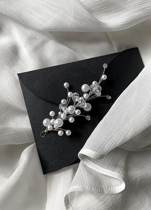 Свадебное украшение для волос, веточка для прически, украшение в прическу невесты, свадебные заколки3 фото