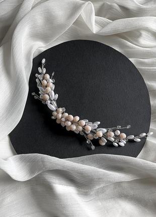 Свадебное украшение для волос, веточка для прически, украшение в прическу невесты, свадебные заколки4 фото