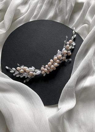 Свадебное украшение для волос, веточка для прически, украшение в прическу невесты, свадебные заколки2 фото