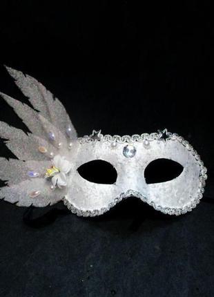 Карнавальна маска снігової королеви снігуроньки сніжинки1 фото