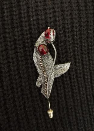 Брошка-голка "а shrub with bloody fruits"