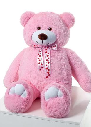 Плюшевий ведмедик mister medved чарлі 110 см рожевий2 фото