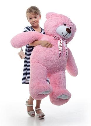 Плюшевий ведмедик mister medved чарлі 110 см рожевий4 фото