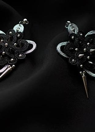 Сережки orchid (silver/black)