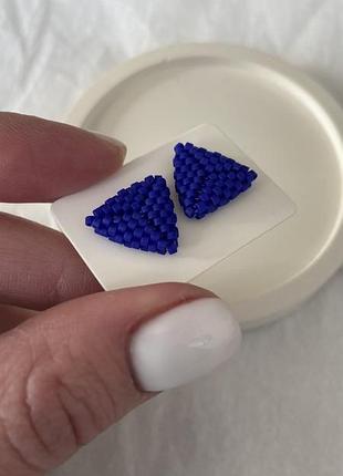 Сережки трикутники з бісеру