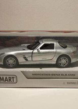 Коллекционная игрушечная машинка kinsmart mercedes-benz sls amg kt5349w серебряный