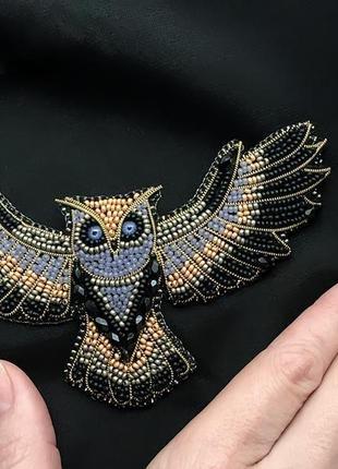 Брошь flying owl3 фото