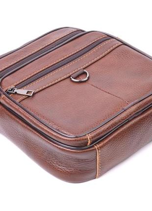 Превосходная мужская сумка из натуральной кожи 21279 vintage коричневая4 фото