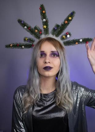 Новогодняя корона венок из еловых веток