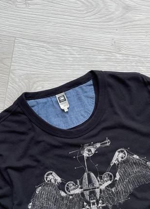 Крута футболка g-star raw bird raw correct logo t-shirt black2 фото