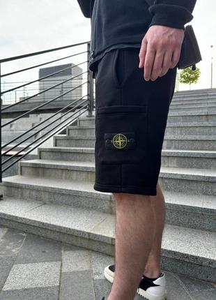 Шорты stone island black шорты стон айленд чёрного цвета шорты на лето чёрные stone island шорты легкие летние7 фото