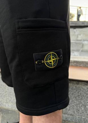 Шорты stone island black шорты стон айленд чёрного цвета шорты на лето чёрные stone island шорты легкие летние3 фото