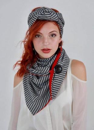 Трикотажний шарф, хустка, шарф-кольє, шарф-чокер, шийна хустка1 фото