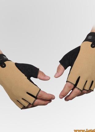 Тактические перчатки без пальцев 5.11 песок безпалые безпалки