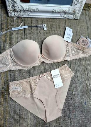 Комплект белья simone perele eden strapless бежевый 65e/70d/xs 💐