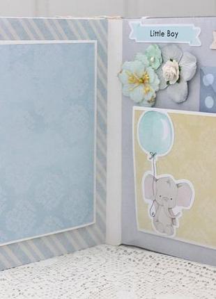 Фотоальбом для новорожденного мальчика , скрап альбом для малыша
