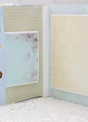 Фотоальбом для новорожденного мальчика , скрап альбом для малыша