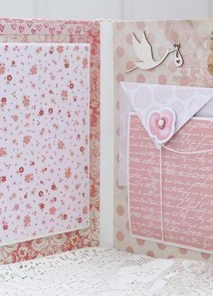 Фотоальбом для девочки , скрап альбом для новорожденной девочки