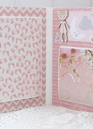 Фотоальбом для девочки , скрап альбом для новорожденной девочки