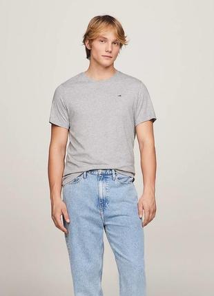 Базова футболка tommy hilfiger organic cotton stretch slim fit t-shirt grey1 фото