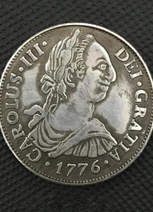 Сувенир монета 8 реал боливия карл iii 1776г, испанский доллар1 фото