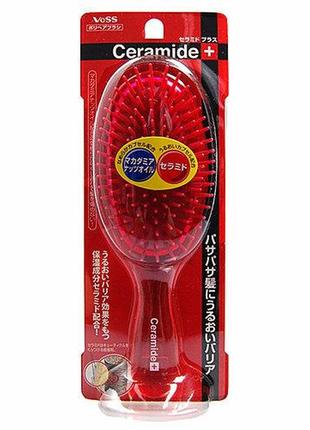 Японская умная расческа для повреждённых пушистых волос vess japan hair brush with ceramides