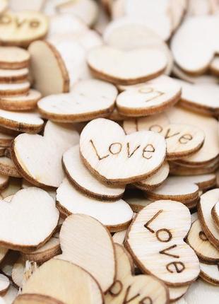 Клеевой деревянный декор "love"1 фото