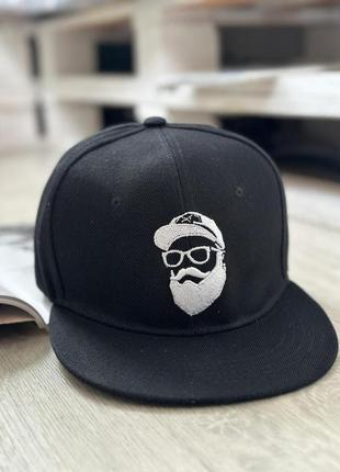 Кепка снепбек (snapback) бородач черный 56-61р (9035)