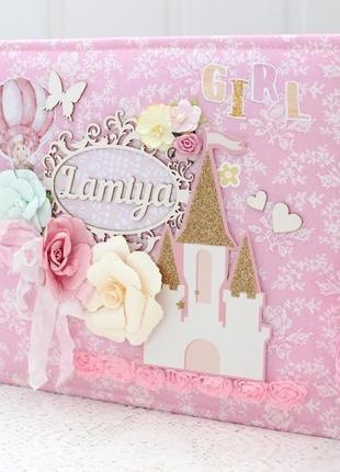 Большой альбом для новорожденной девочки , скрапальбом для девочки