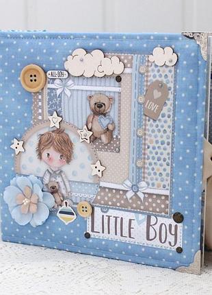 Альбом для мальчика, скрап альбом для малыша на первый год жизни