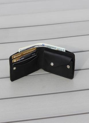 Кожаное портмоне,классический мужской кошелек, бумажник двойного сложения. бифолд кожаный5 фото