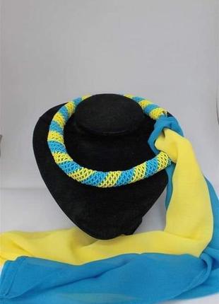 Український шарфик в бісерном джгуті1 фото