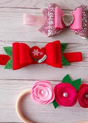 Новорічні пов'язочки для найменших (ціна за 1) новогодние повязки для детей1 фото