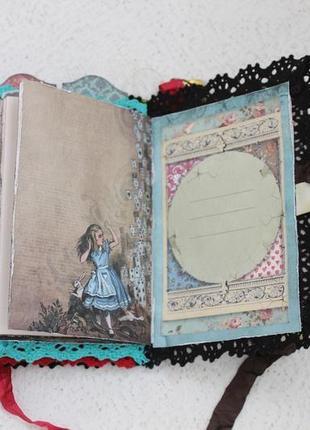 Винтажный блокнот алиса в стране чудес , джанк журнал , винтажный ежедневник ручной работы