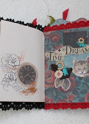 Винтажный блокнот алиса в стране чудес , джанк журнал , винтажный ежедневник ручной работы