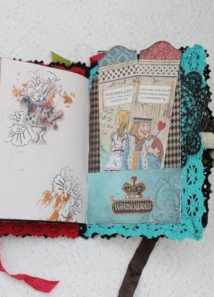 Винтажный блокнот алиса в стране чудес , джанк журнал , винтажный ежедневник ручной работы