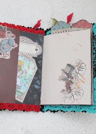 Винтажный блокнот алиса в стране чудес , джанк журнал , винтажный ежедневник ручной работы